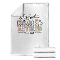 Retirement Gift For Her Throw Blanket This Girl Is Retired 2026 Floral Grandma Mom Teacher Coworker