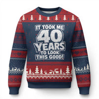 Funny 40th Birthday Ugly Christmas Sweater It Took Me 40 Years To Look This Good Vintage Retro