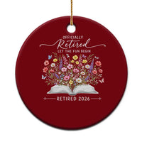 Officially Retired Ceramic Ornament Floral Teacher Retirement Coworker Gift Let The Fun Begin