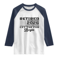 Retirement 2026 Raglan Shirt Cool Retired Gift American Flag