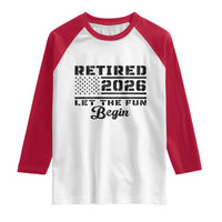 Retirement 2026 Raglan Shirt Cool Retired Gift American Flag