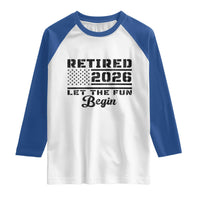 Retirement 2026 Raglan Shirt Cool Retired Gift American Flag