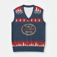Retirement Gifts For Men 2026 V-Neck Knit Sweater Vest The Legend Has Retired Retired Not My Problems Anymore US Flag