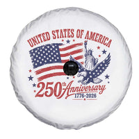 USA 250th Anniversary Spare Tire Cover Land Of The Free USA Patriotic 1776 2026 Statue Of Liberty Eagle Flag