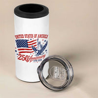 USA 250th Anniversary 4 in 1 Can Cooler Tumbler Land Of The Free USA Patriotic 1776 2026 Statue Of Liberty Eagle Flag