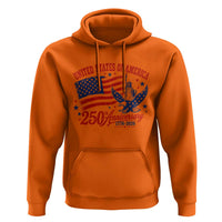 USA 250th Anniversary Hoodie Land Of The Free USA Patriotic 1776 2026 Statue Of Liberty Eagle Flag