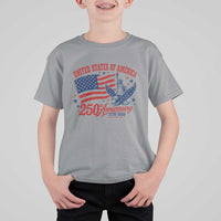 USA 250th Anniversary T Shirt For Kid Land Of The Free USA Patriotic 1776 2026 Statue Of Liberty Eagle Flag