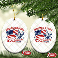 USA 250th Anniversary Ceramic Ornament Land Of The Free USA Patriotic 1776 2026 Statue Of Liberty Eagle Flag
