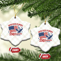 USA 250th Anniversary Ceramic Ornament Land Of The Free USA Patriotic 1776 2026 Statue Of Liberty Eagle Flag