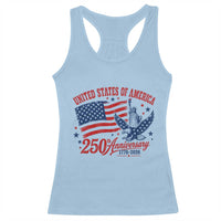 USA 250th Anniversary Racerback Tank Top Land Of The Free USA Patriotic 1776 2026 Statue Of Liberty Eagle Flag