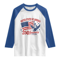 USA 250th Anniversary Raglan Shirt Land Of The Free USA Patriotic 1776 2026 Statue Of Liberty Eagle Flag