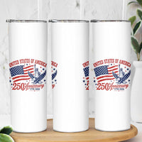 USA 250th Anniversary Skinny Tumbler Land Of The Free USA Patriotic 1776 2026 Statue Of Liberty Eagle Flag