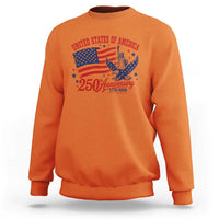 USA 250th Anniversary Sweatshirt Land Of The Free USA Patriotic 1776 2026 Statue Of Liberty Eagle Flag