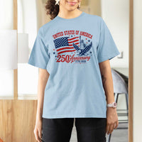 USA 250th Anniversary T Shirt For Women Land Of The Free USA Patriotic 1776 2026 Statue Of Liberty Eagle Flag