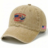 USA 250th Anniversary Washed Cotton Baseball Cap Land Of The Free USA Patriotic 1776 2026 Statue Of Liberty Eagle Flag