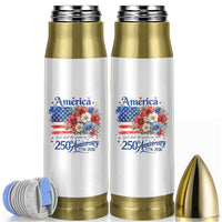God 250th Anniversary USA Flag Floral Bullet Tumbler Patriotic Freedom 4th of July 250 Years America