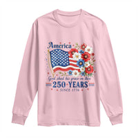 USA 250th Anniversary Flag Floral Graphic Long Sleeve Shirt 250 Years America Patriot 4th of July Patriotism Gift