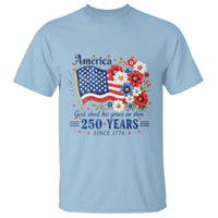 USA 250th Anniversary Flag Floral Graphic T Shirt 250 Years America Patriot 4th of July Patriotism Gift