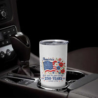 USA 250th Anniversary Flag Floral Graphic Tumbler Cup 250 Years America Patriot 4th of July Patriotism Gift