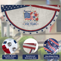 USA 250th Anniversary Flag Floral Graphic Patriotic Fan Flag 250 Years America Patriot 4th of July Patriotism Gift