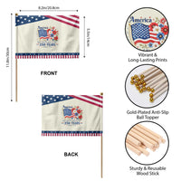 USA 250th Anniversary Flag Floral Graphic Patriotic Handheld Flag 250 Years America Patriot 4th of July Patriotism Gift