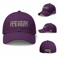 It's Not A Pimp Walk Its Gout Baseball Cap Funny Old Man Medical Humor Sarcastic