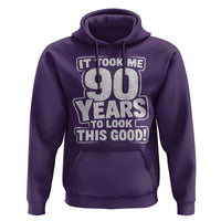 Funny 90th Birthday Hoodie It Took Me 90 Years To Look This Good Vintage Retro