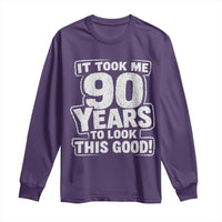 Funny 90th Birthday Long Sleeve Shirt It Took Me 90 Years To Look This Good Vintage Retro
