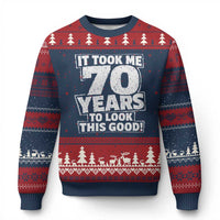Funny 70th Birthday Ugly Christmas Sweater It Took Me 70 Years To Look This Good Vintage Retro