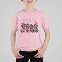 Vintage Patriotic Dachshund 250 Anniversary USA T Shirt For Kid Freedom 250 Years Weiner Dog Lovers Dad Mom