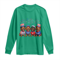 Vintage Patriotic Dachshund 250 Anniversary USA Long Sleeve Shirt Freedom 250 Years Weiner Dog Lovers Dad Mom