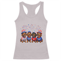 Vintage Patriotic Dachshund 250 Anniversary USA Racerback Tank Top Freedom 250 Years Weiner Dog Lovers Dad Mom