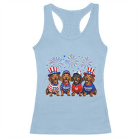 Vintage Patriotic Dachshund 250 Anniversary USA Racerback Tank Top Freedom 250 Years Weiner Dog Lovers Dad Mom