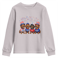 Vintage Patriotic Dachshund 250 Anniversary USA Youth Sweatshirt Freedom 250 Years Weiner Dog Lovers Dad Mom