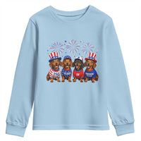Vintage Patriotic Dachshund 250 Anniversary USA Youth Sweatshirt Freedom 250 Years Weiner Dog Lovers Dad Mom