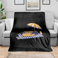 Funny Sausage Dog Throw Blanket Retro Summer Hot Dog Graphic Dachshund Dog Lover Gift