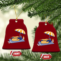 Funny Sausage Dog Ceramic Ornament Retro Summer Hot Dog Graphic Dachshund Dog Lover Gift