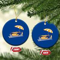 Funny Sausage Dog Ceramic Ornament Retro Summer Hot Dog Graphic Dachshund Dog Lover Gift