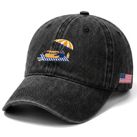 Funny Sausage Dog Washed Cotton Baseball Cap Retro Summer Hot Dog Graphic Dachshund Dog Lover Gift