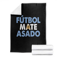 Futbol Mate Asado Argentina Soccer Fan Throw Blanket Argentinian Flag Pride Vintage Football Lovers