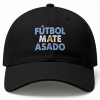 Futbol Mate Asado Argentina Soccer Fan Baseball Cap Argentinian Flag Pride Vintage Football Lovers