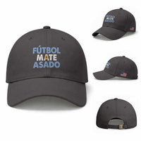 Futbol Mate Asado Argentina Soccer Fan Baseball Cap Argentinian Flag Pride Vintage Football Lovers