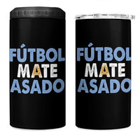 Futbol Mate Asado Argentina Soccer Fan 4 in 1 Can Cooler Tumbler Argentinian Flag Pride Vintage Football Lovers