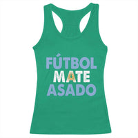 Futbol Mate Asado Argentina Soccer Fan Racerback Tank Top Argentinian Flag Pride Vintage Football Lovers