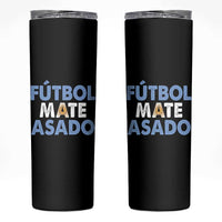 Futbol Mate Asado Argentina Soccer Fan Skinny Tumbler Argentinian Flag Pride Vintage Football Lovers