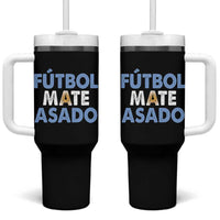 Futbol Mate Asado Argentina Soccer Fan Tumbler With Handle Argentinian Flag Pride Vintage Football Lovers