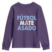 Futbol Mate Asado Argentina Soccer Fan Youth Sweatshirt Argentinian Flag Pride Vintage Football Lovers