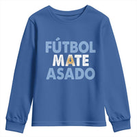 Futbol Mate Asado Argentina Soccer Fan Youth Sweatshirt Argentinian Flag Pride Vintage Football Lovers