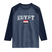 Vintage Egypt Raglan Shirt Distressed Flag Patriotic Football Fan Pride Gift for Egyptians
