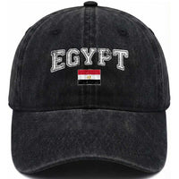 Vintage Egypt Washed Cotton Baseball Cap Distressed Flag Patriotic Football Fan Pride Gift for Egyptians